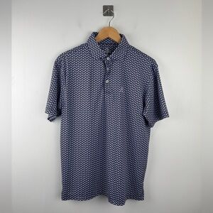 Rhoback Men Performance Polo Shirt Dog Print Size Small